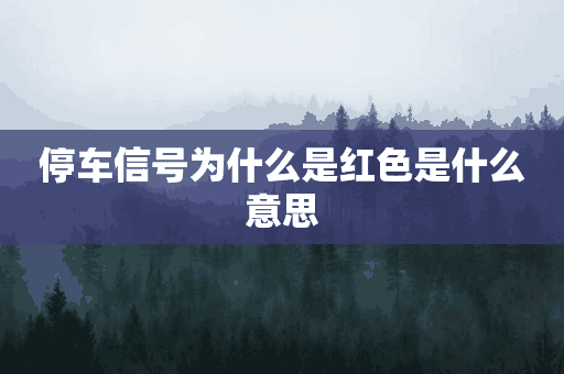 停车信号为什么是红色是什么意思